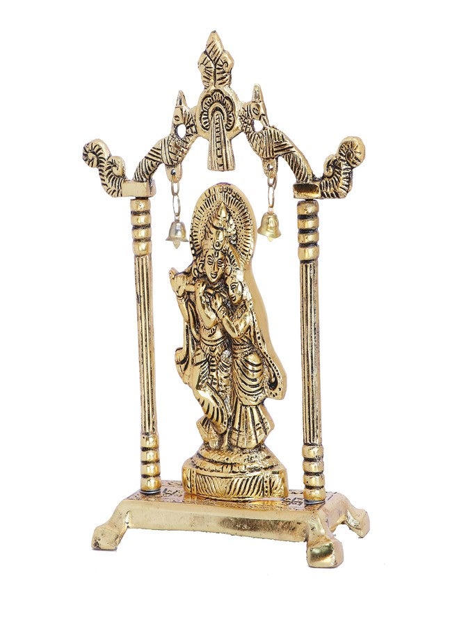 KridayKraft Metal Radha Krishna Statue Gold Plated Decor Your Home,Office & Radha Krishna Murti Idol Showpiece Figurines,Religious Krishna Idol Gift Article... - Image 4